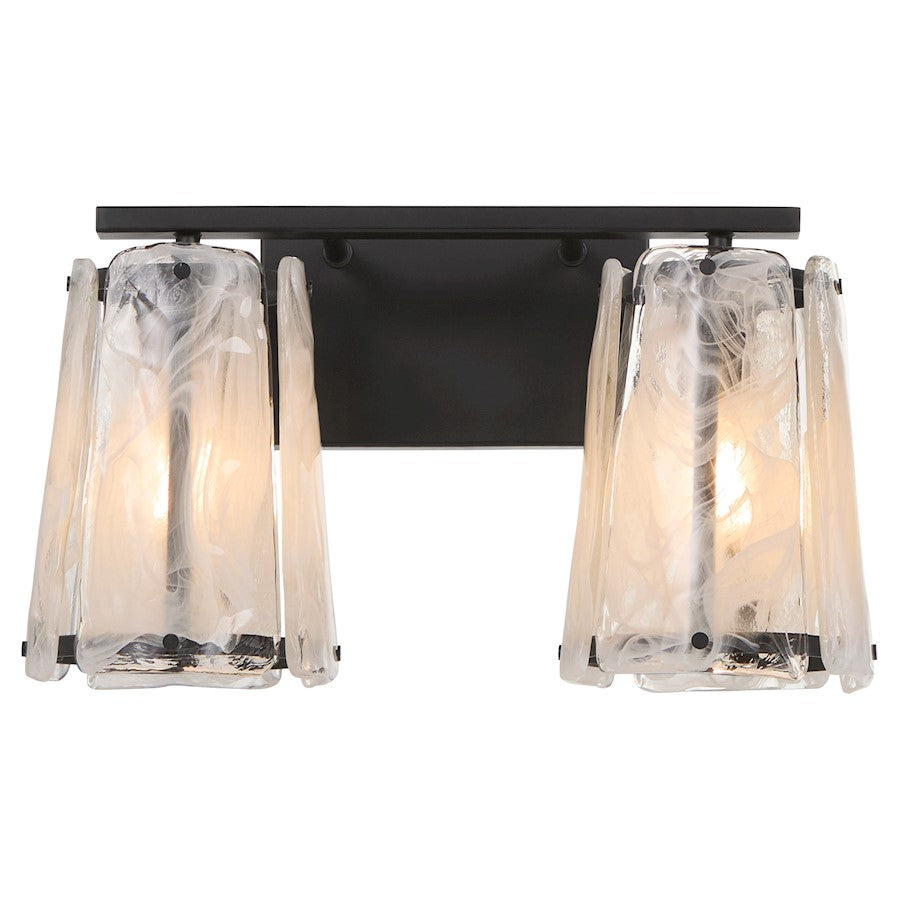 2 Light Bathroom Vanity Light, Matte Black