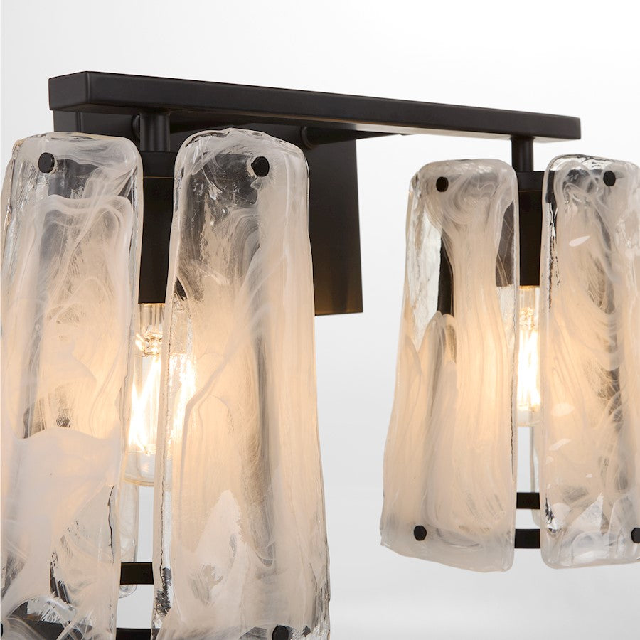 2 Light Bathroom Vanity Light, Matte Black