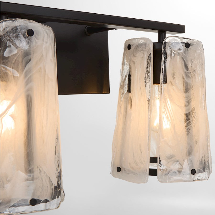2 Light Bathroom Vanity Light, Matte Black