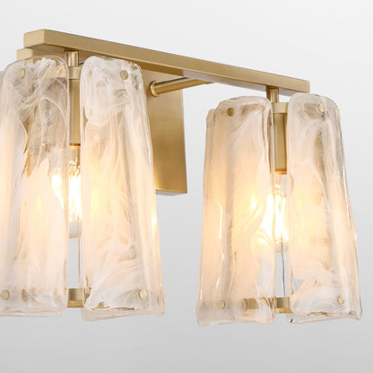 2 Light Bathroom Vanity Light, Aged Brass