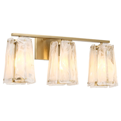 3 Light Bathroom Vanity Light, Aged Brass