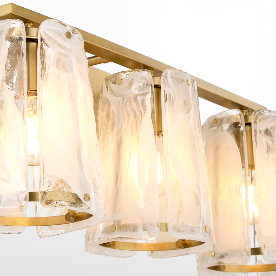 3 Light Bathroom Vanity Light, Aged Brass
