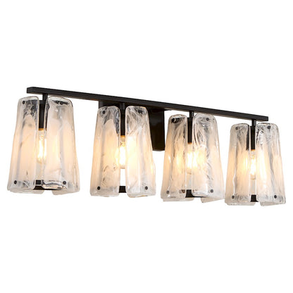 4 Light Bathroom Vanity Light, Matte Black