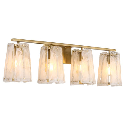 4 Light Bathroom Vanity Light, Aged Brass