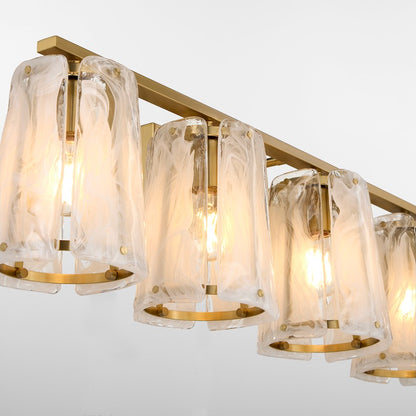 4 Light Bathroom Vanity Light, Aged Brass