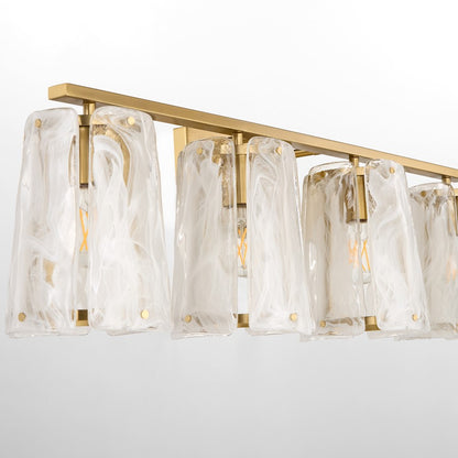 4 Light Bathroom Vanity Light, Aged Brass