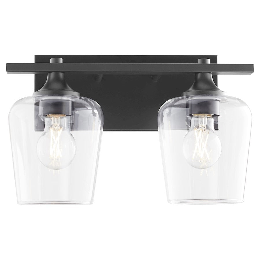 2 Light Bathroom Vanity Light, Matte Black