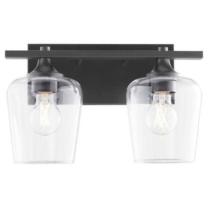 2 Light Bathroom Vanity Light, Matte Black