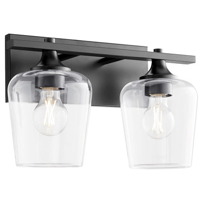 2 Light Bathroom Vanity Light, Matte Black