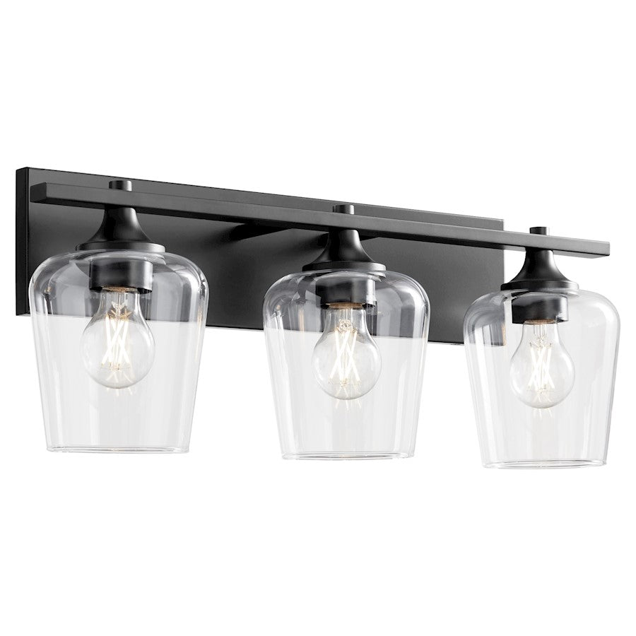 3 Light Bathroom Vanity Light, Matte Black