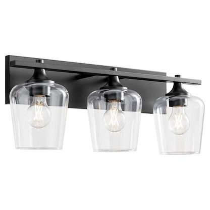 3 Light Bathroom Vanity Light, Matte Black