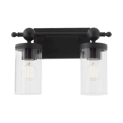 2 Light Bathroom Vanity Light, Matte Black