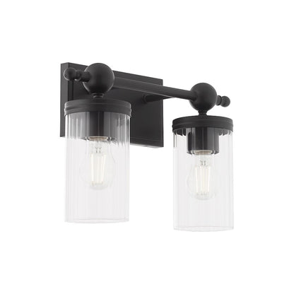 2 Light Bathroom Vanity Light, Matte Black