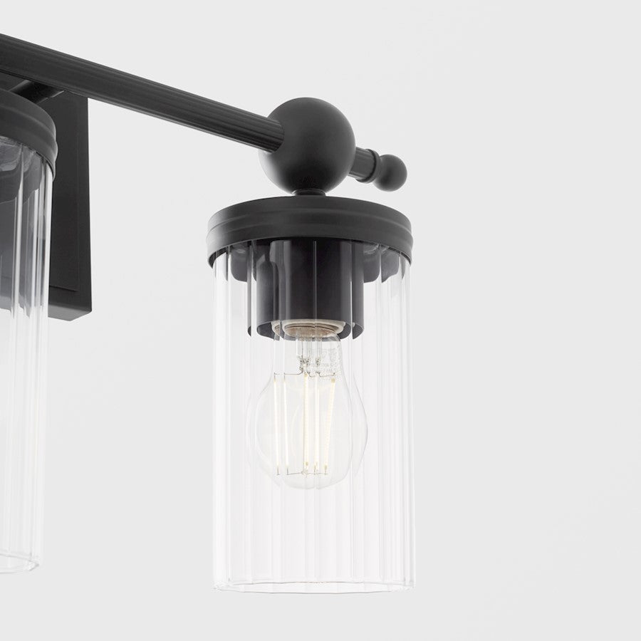 3 Light Bathroom Vanity Light, Matte Black