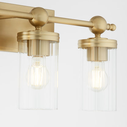 3 Light Bathroom Vanity Light, Aged Brass