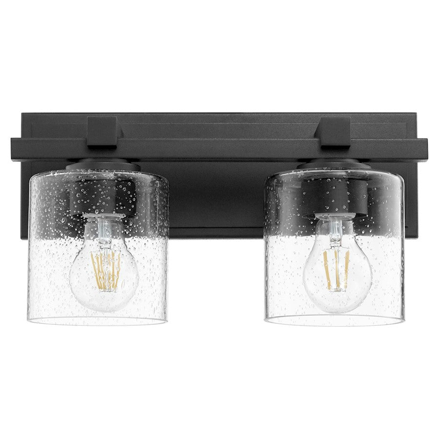 Quorum 2 Light Wall Mount, Noir/Clear Seeded