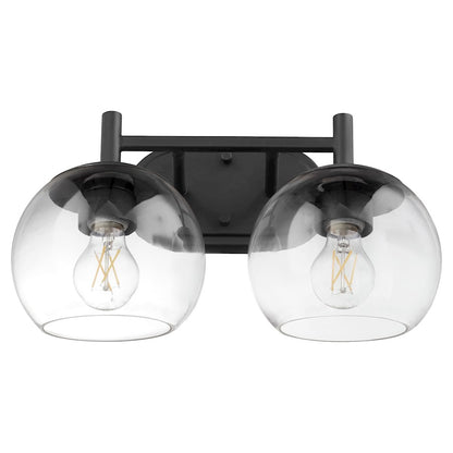 2 Light Bathroom Vanity Light, Matte Black
