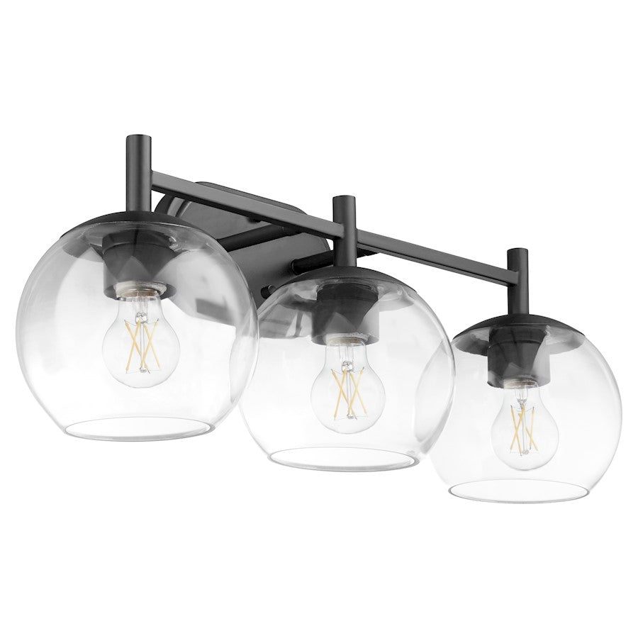 3 Light Bathroom Vanity Light, Matte Black