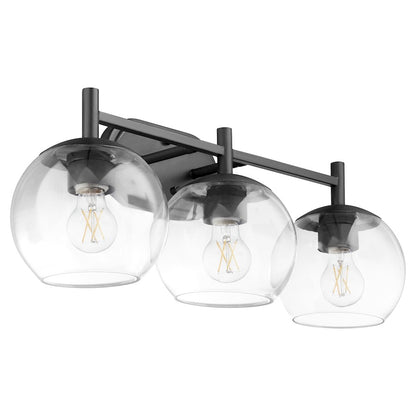 3 Light Bathroom Vanity Light, Matte Black