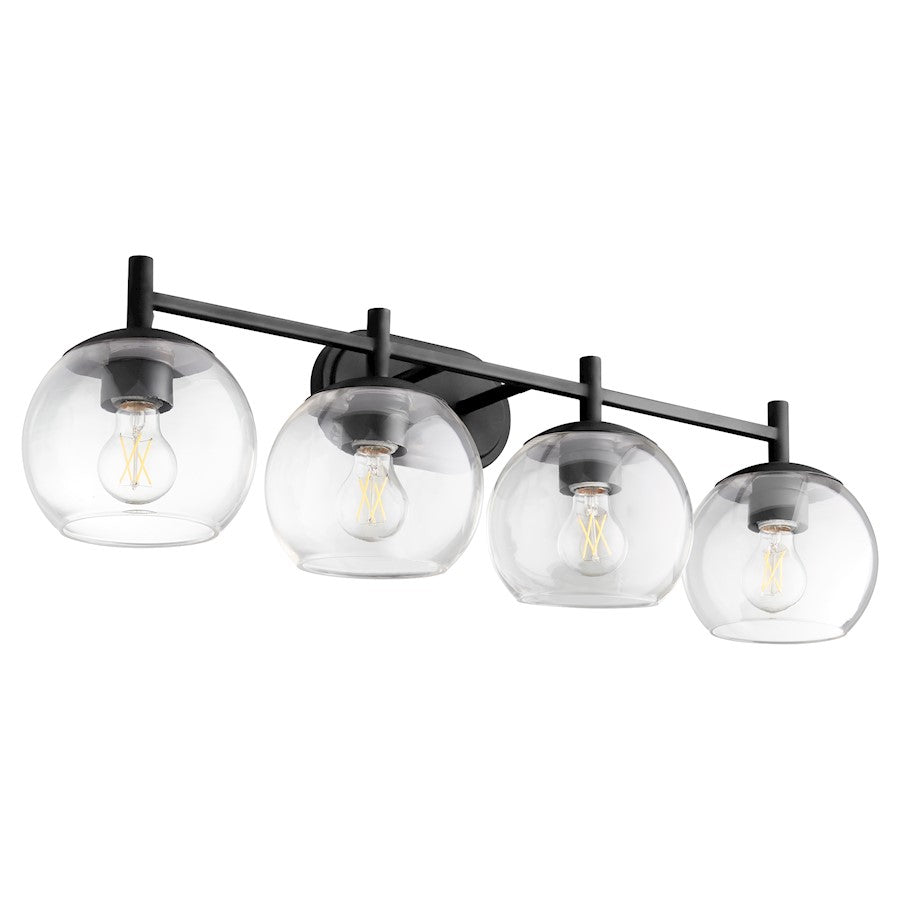 4 Light Bathroom Vanity Light, Matte Black