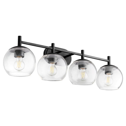 4 Light Bathroom Vanity Light, Matte Black