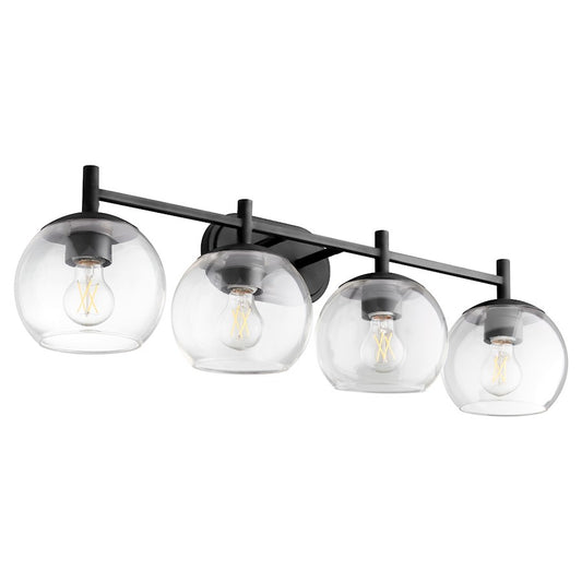4 Light Bathroom Vanity Light, Matte Black