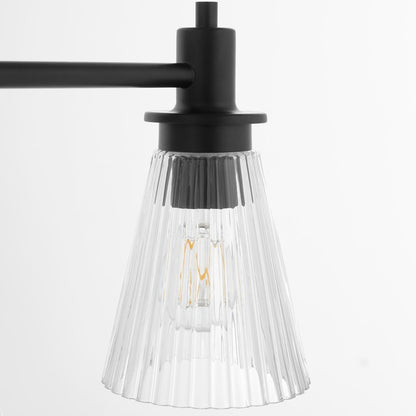 Quorum Lawton 3 Light Vanity, Matte Black/Clear