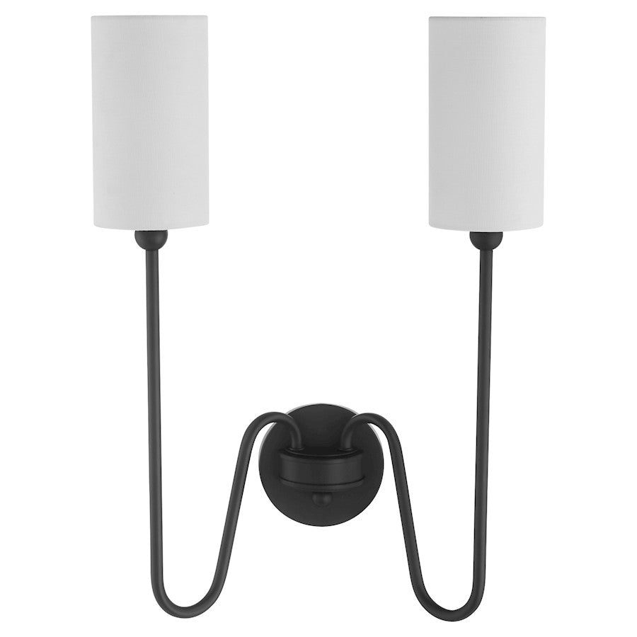 Quorum Charlotte 2Lt Wall Mount, Matte Black/White - 597-2-59