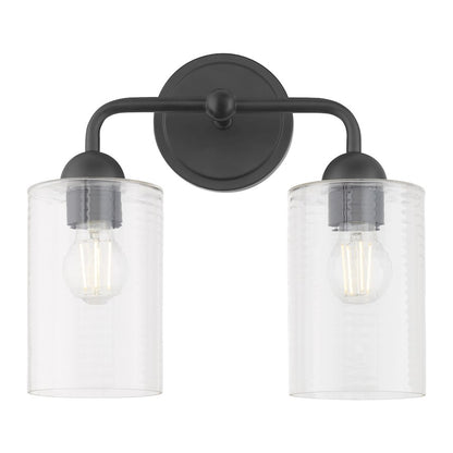 2 Light Bathroom Vanity Light, Matte Black
