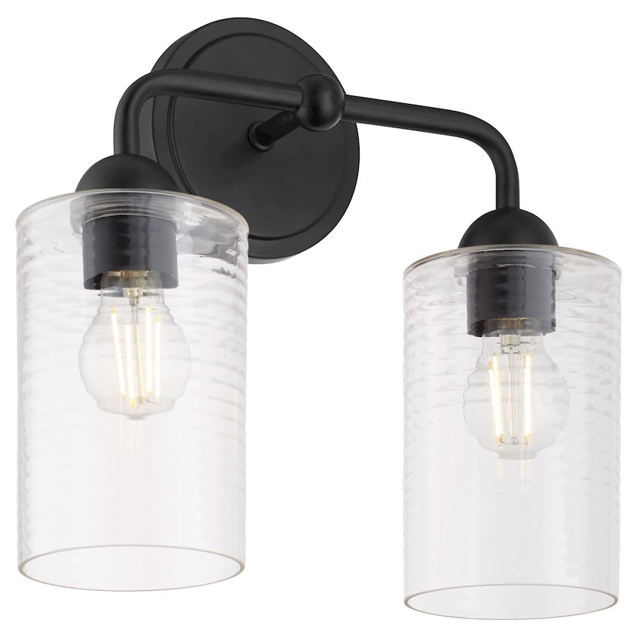 2 Light Bathroom Vanity Light, Matte Black