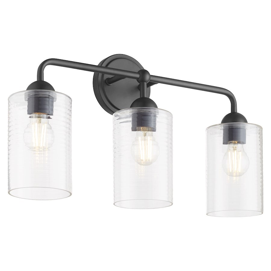 3 Light Bathroom Vanity Light, Matte Black