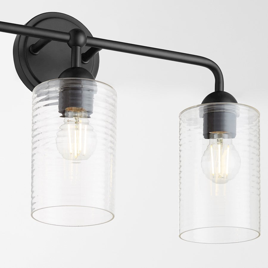 3 Light Bathroom Vanity Light, Matte Black