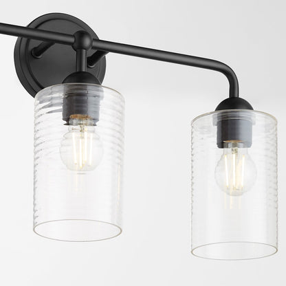 3 Light Bathroom Vanity Light, Matte Black