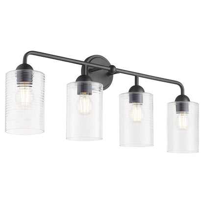 4 Light Bathroom Vanity Light, Matte Black