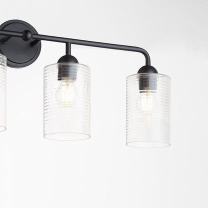 4 Light Bathroom Vanity Light, Matte Black