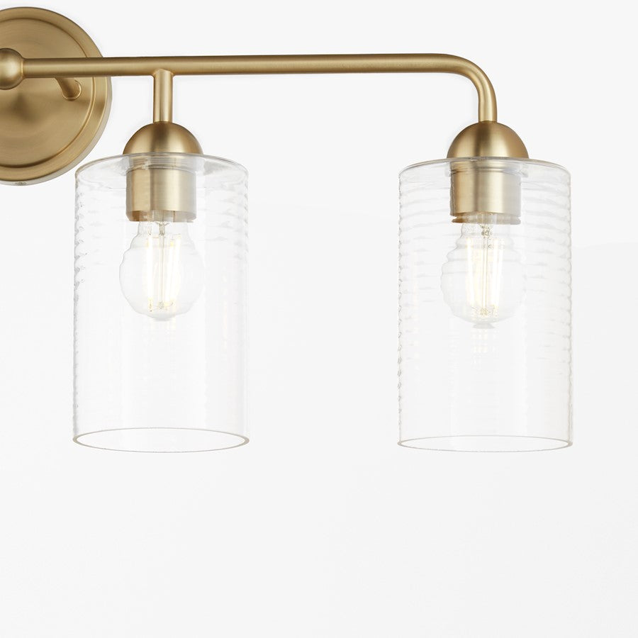 4 Light Bathroom Vanity Light, Aged Brass