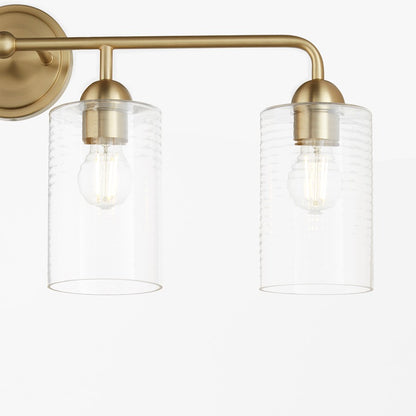 4 Light Bathroom Vanity Light, Aged Brass