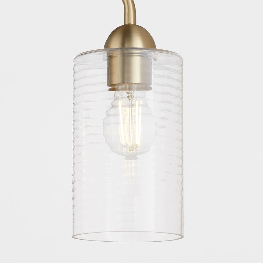 4 Light Bathroom Vanity Light, Aged Brass