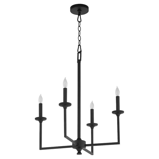 Quorum Eldorado 4Lt Chandelier, Matte Black - 6005-4-59