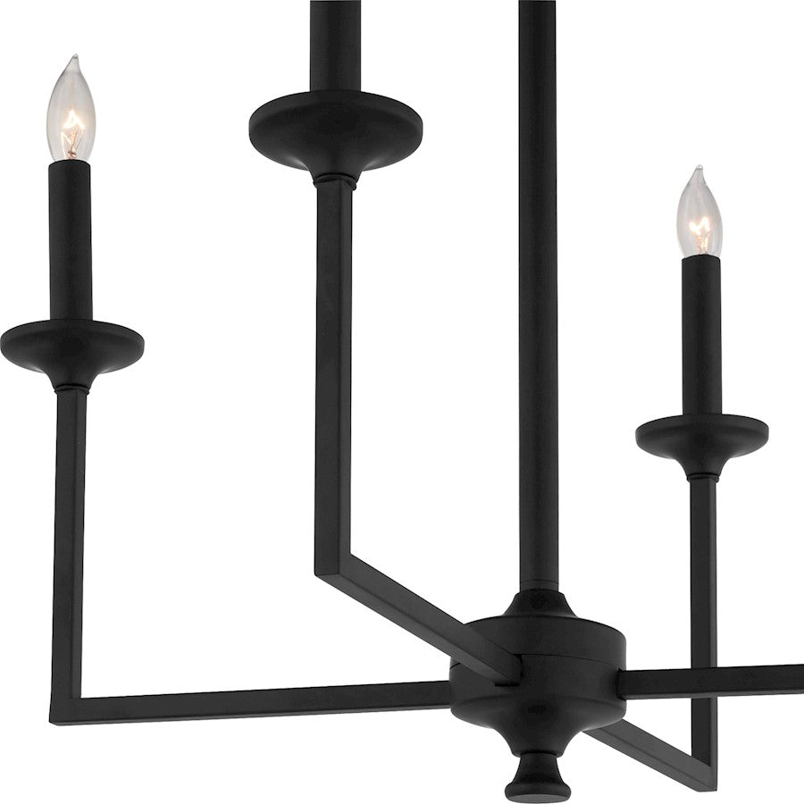4 Light Chandelier, Matte Black