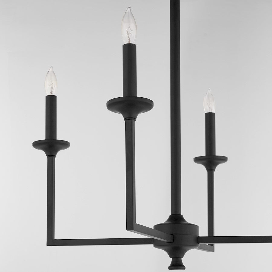 4 Light Chandelier, Matte Black