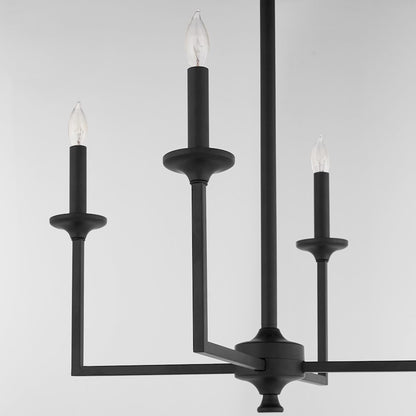 4 Light Chandelier, Matte Black