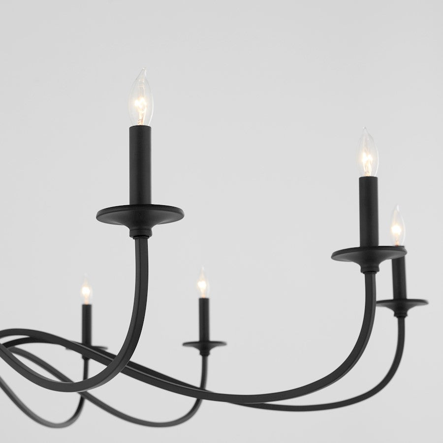10 Light Chandelier, Matte Black