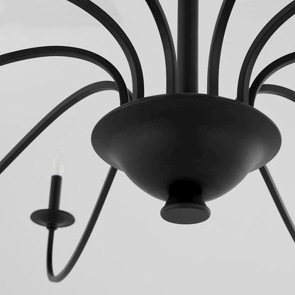 10 Light Chandelier, Matte Black