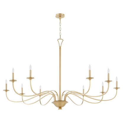 Quorum Maryse 10Lt Chandelier, Aged Brass - 6021-10-80