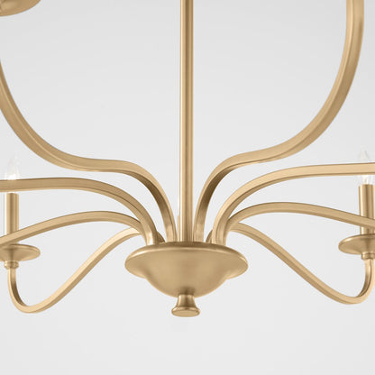 9 Light Chandelier, Aged Brass