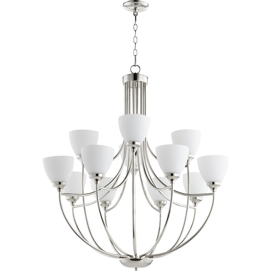Quorum Enclave 12 Light 35' Chandelier, Polished Nickel