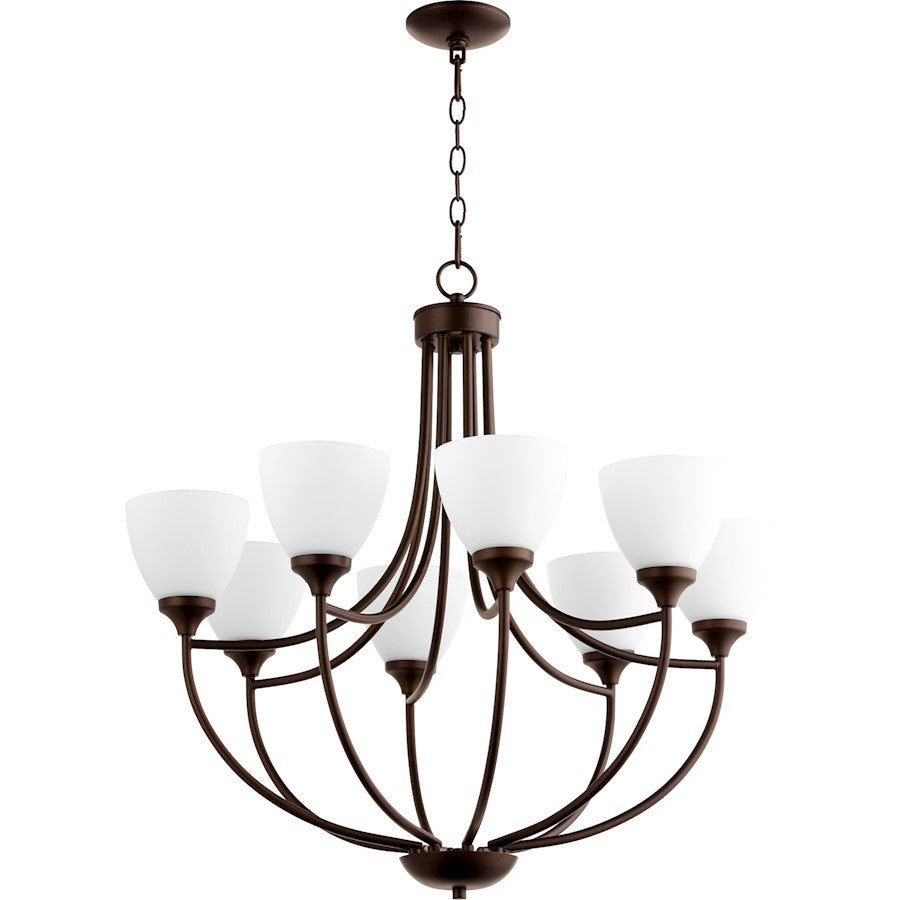 Quorum Enclave 8 Light 30' Chandelier, Oiled Bronze