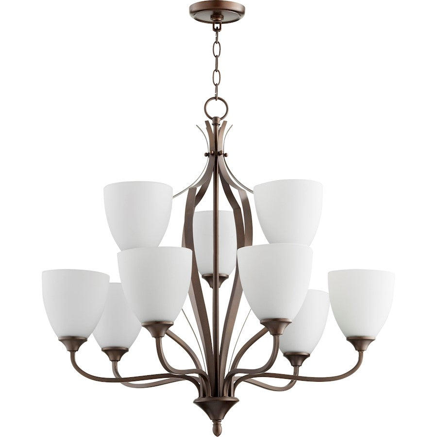 Quorum Jardin 9 Light Chandelier, Oiled Bronze