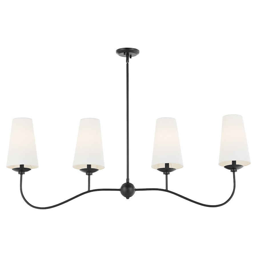 Euphora Linear Chandelier, Matte Black
